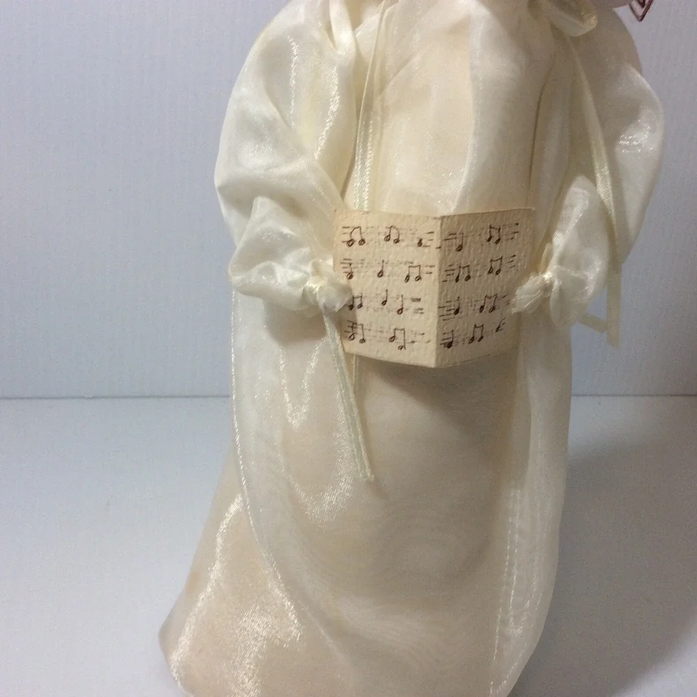 Vintage Standing Singer Choir Paper Mache Head Christmas Tree Topper Red Hair
